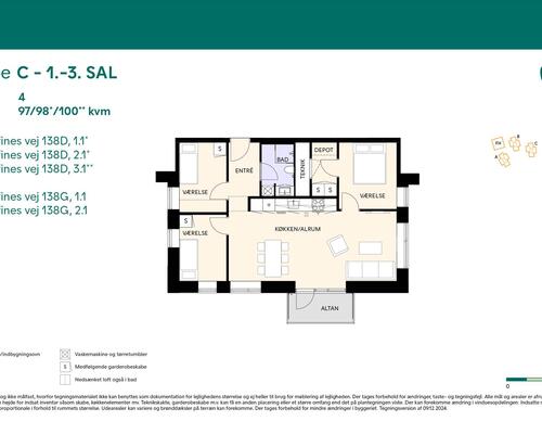 4 værelses lejlighed i Birkerød