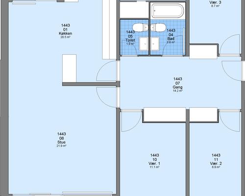 4 værelses lejlighed i Esbjerg Ø