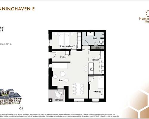 3 værelses lejlighed i Tilst