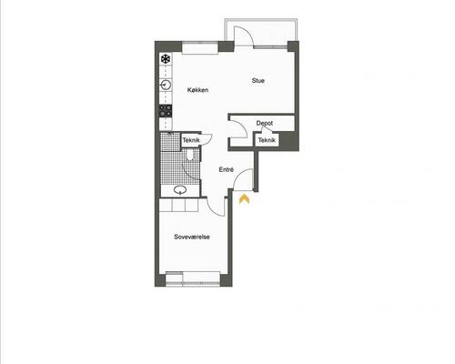 2 værelses lejlighed i København SV