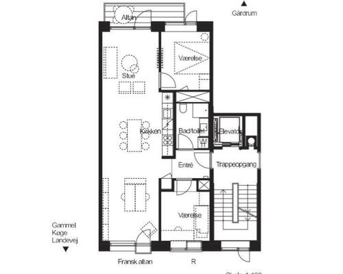 2 værelses lejlighed i Valby