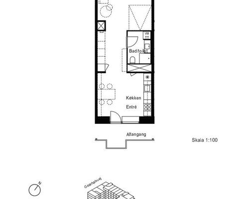 1 værelses lejlighed i Valby