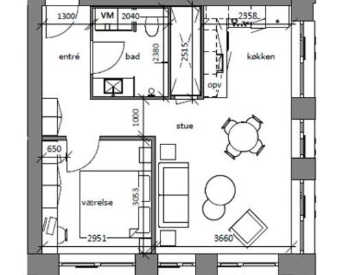 2 værelses lejlighed i Frederikssund