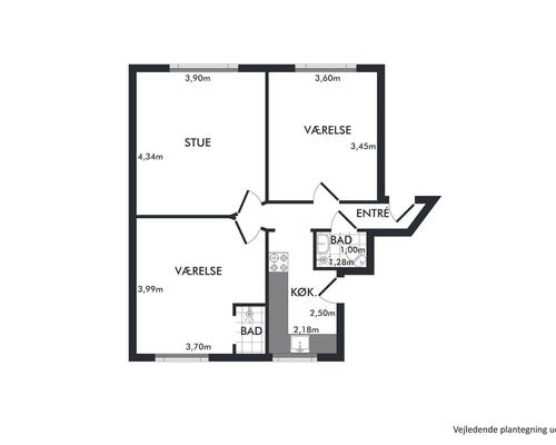 Flot 3-værelses lejlighed