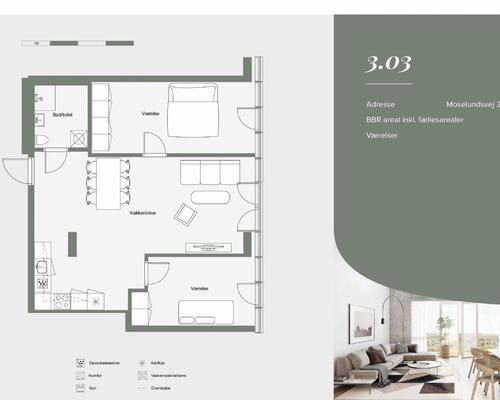 3 værelses lejlighed i Helsingør