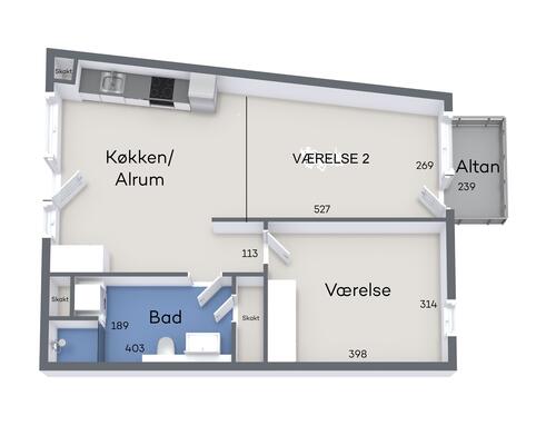 3 værelses lejlighed i Århus C