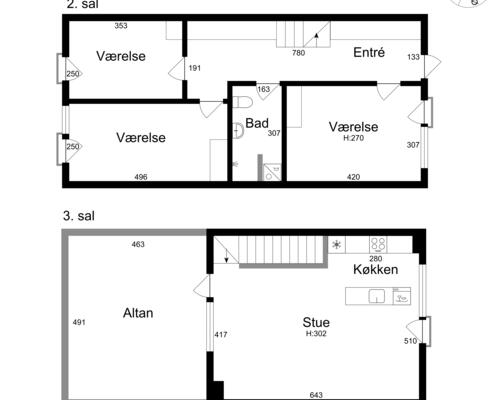 4-værelses bolig i 2 plan med egen tagterrasse!