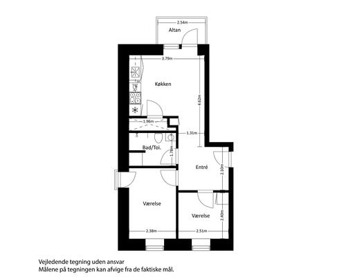 3 værelses lejlighed i Viby J