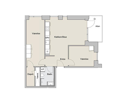 3 værelses lejlighed i Kirkebjerg Parken