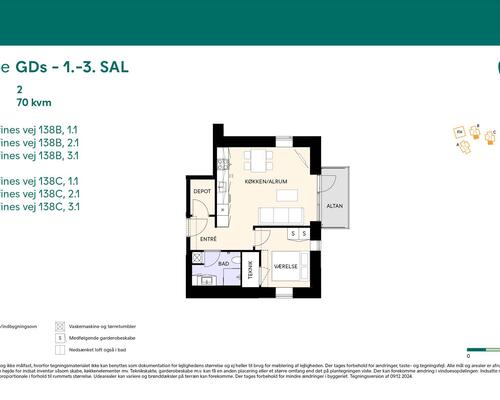 2 værelses lejlighed i Birkerød