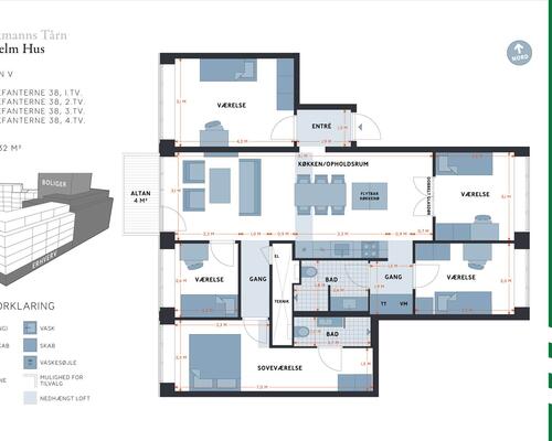 6 værelses lejlighed i København V