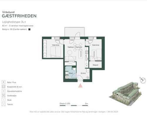 3 værelses lejlighed i Albertslund
