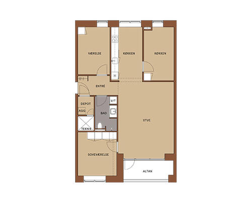 4 værelses lejlighed i AstaHus