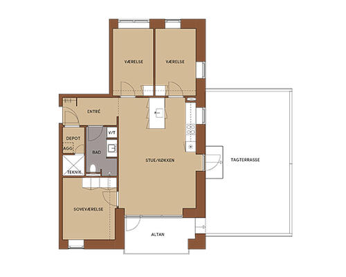 4 værelses lejlighed i AstaHus