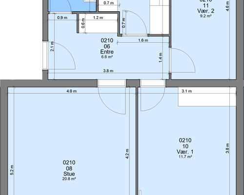 2 værelses lejlighed i Randers SV