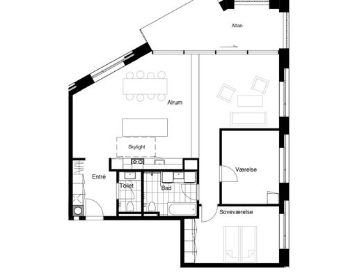 Eksklusiv Penthouse i Carlsberg Byen - stor privat tagterrasse