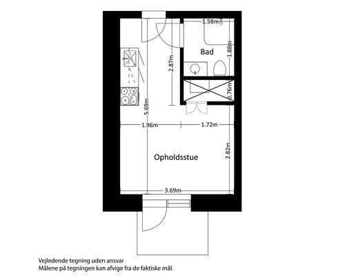 1 værelses lejlighed i Risskov