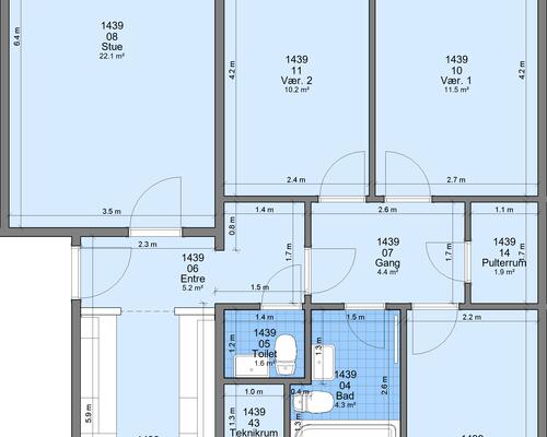 4 værelses lejlighed i Randers NV