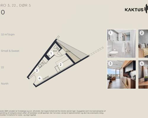 1 værelses lejlighed i København V