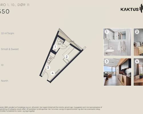 1 værelses lejlighed i København V