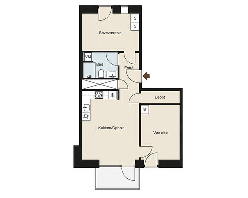 3 værelses lejlighed i Brøndby