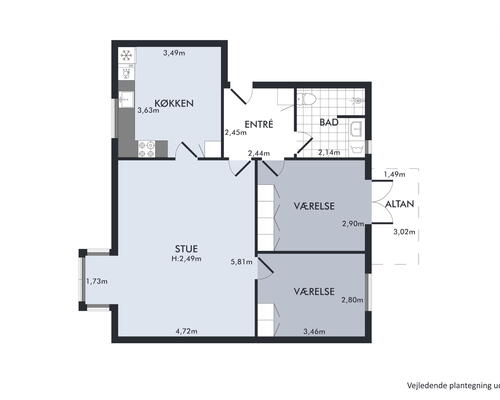 3 værelses lejlighed i Vejle