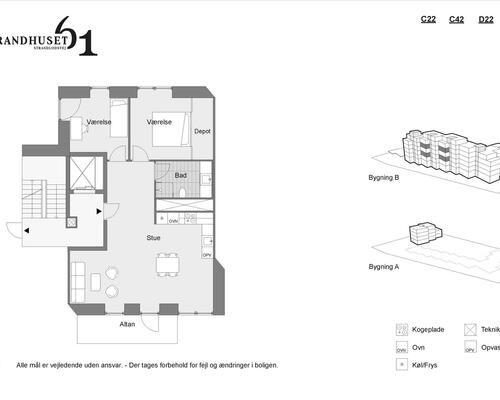 3 værelses lejlighed i København S