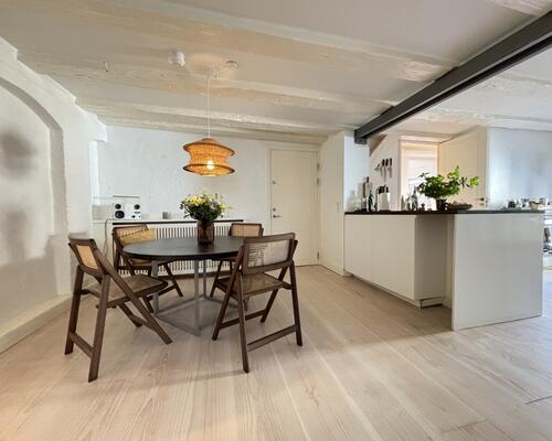 Luksuriøs og møbleret lejlighed i den rolige del af Nyhavn, udlejes til expats