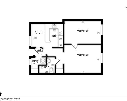 2 værelses lejlighed i Aalborg