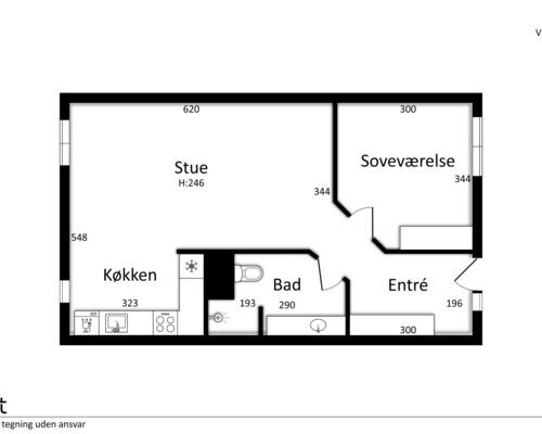 2 værelses renoveret lejlighed på 69 m²