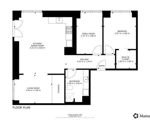 2 værelses lejlighed i København S