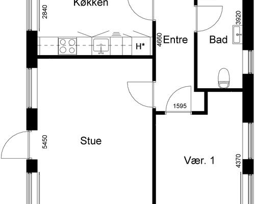 2 værelses lejlighed i Skærbæk