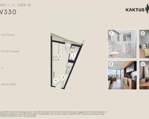 1 værelses lejlighed i København V