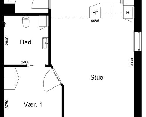 2 værelses lejlighed i Bording