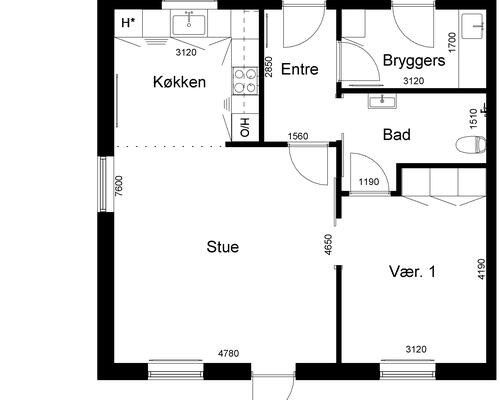 2 værelses hus i Spjald