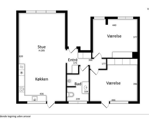 3 værelses lejlighed i København Ø