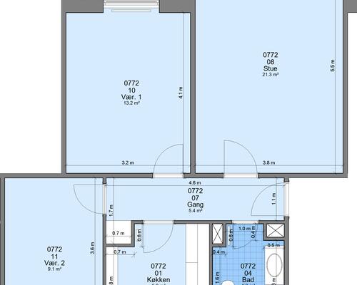 3 værelses lejlighed i Randers NV