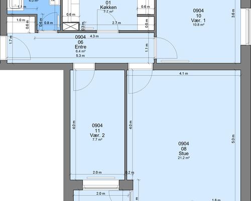 3 værelses lejlighed i Randers