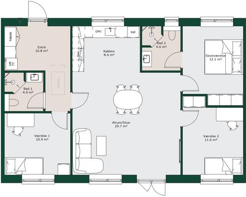 4 værelses lejlighed i Svenstrup J