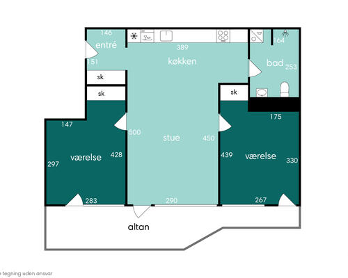 3 værelses lejlighed i Århus C