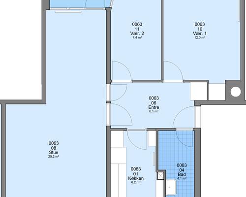 3 værelses lejlighed i Viborg