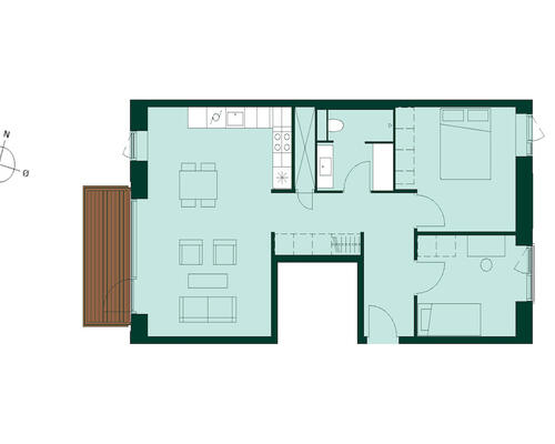 Nyere lys lejlighed i populært område