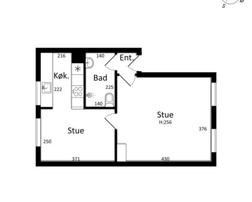 Central 2-værelses ved Aalborg Banegård med lyst køkken