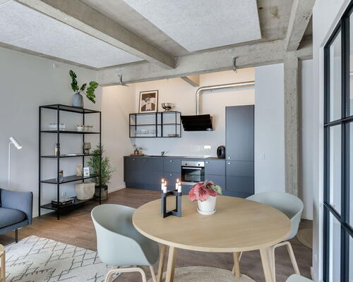 Unik New-Yorker lejlighed med industriel charme i Aalborg Vestby