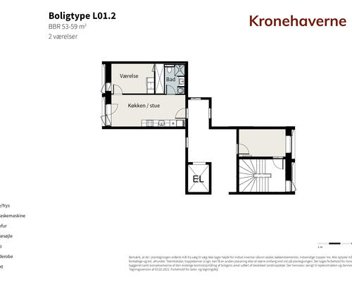 2 værelses lejlighed i København S