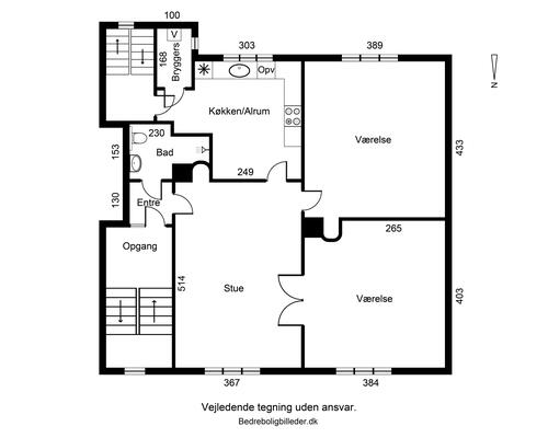 3-værelses herskabslejlighed