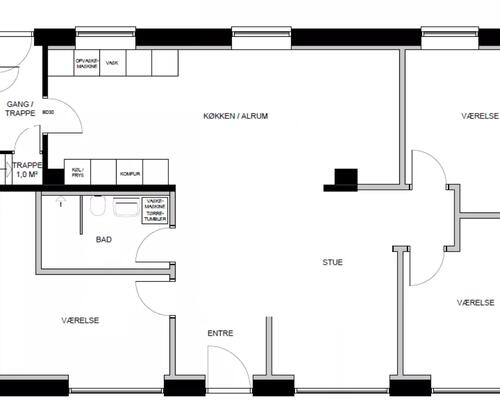 Flot stor lejlighed i høj kvalitet