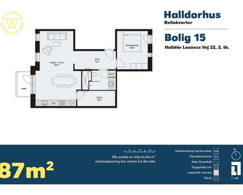 2 værelses lejlighed i København S