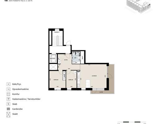 3 værelses lejlighed i København SV