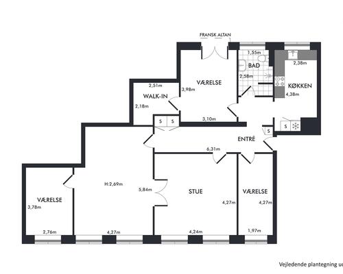 4 værelses lejlighed i Glostrup